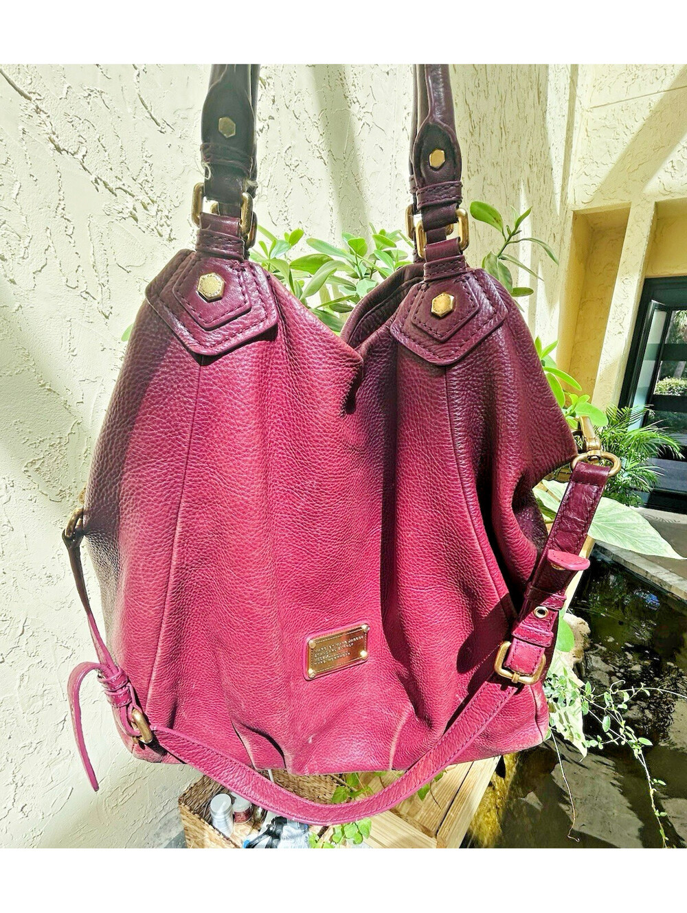 Vtg MARC by MARC JACOBS Classic Q Francesca Pebbled Leather Designer Lux Bag Y2K - Picture 6 of 15